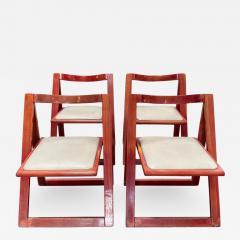  Aldo Jacober d Aniello Pierangela Set of 4 Jacober dAniello Trieste Folding Chairs for Bazzani 1966 Italy - 1206115