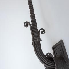  Alessandro Mazzucotelli Alessandro Mazzucotelli Art Nouveau Wrought Iron Wall Lamp Italy 1920s - 3501965