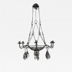  Alessandro Mazzucotelli Alessandro Mazzucotelli Chandelier in Wrought Iron - 1165930