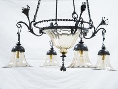  Alessandro Mazzucotelli Alessandro Mazzucotelli Wrought Iron Chandelier - 1165036