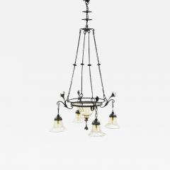  Alessandro Mazzucotelli Alessandro Mazzucotelli Wrought Iron Chandelier - 1165929