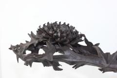  Alessandro Mazzucotelli Extraordinary Thistle Flower Sculpture by Alessandro Mazzucotelli 1910 Italy - 4650965