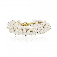  Aletto Brothers ALETTO BROS 18K YELLOW GOLD WHITE AGATE BRACELET - 1743792