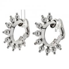  Aletto Brothers ALETTO BROTHERS 18K WHITE GOLD HALF HOOP DIAMOND EARRINGS - 3180827