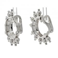  Aletto Brothers ALETTO BROTHERS 18K WHITE GOLD HALF HOOP DIAMOND EARRINGS - 3180828