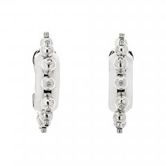  Aletto Brothers ALETTO BROTHERS 18K WHITE GOLD HALF HOOP DIAMOND EARRINGS - 3182866