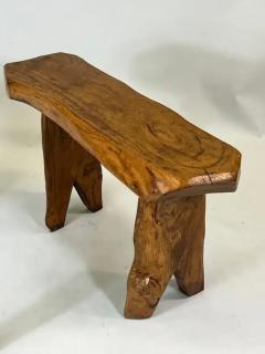  Alexandre Noll Pair French Modern Craftsman Hand Carved Chestnut Benches Attr Alexandre Noll - 4112142