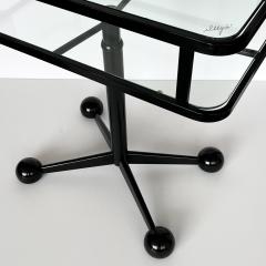  Allegri Arredamenti Allegri Arredamenti Black Metal Glass Two Tier Rolling Cart - 2944019