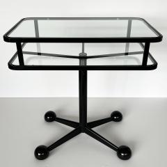  Allegri Arredamenti Allegri Arredamenti Black Metal Glass Two Tier Rolling Cart - 2944029