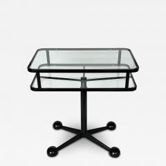  Allegri Arredamenti Allegri Arredamenti Black Metal Glass Two Tier Rolling Cart - 2948953