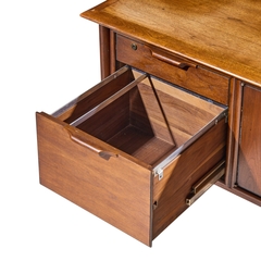  Alma Desk Company Alma Castilian Mid Century Walnut Credenza - 4756238