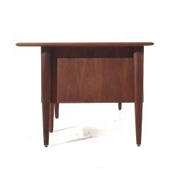  Alma Desk Company Alma Castilian Mid Century Walnut and Leather Executive Desk - 3835612