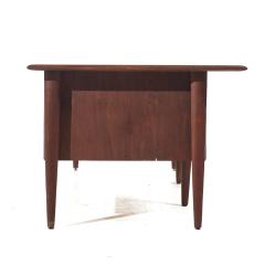  Alma Desk Company Alma Castilian Mid Century Walnut and Leather Executive Desk - 3835614