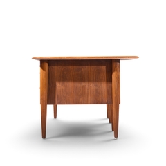  Alma Desk Company Alma Castilian Mid Century Walnut and Leather Executive Desk - 4755485