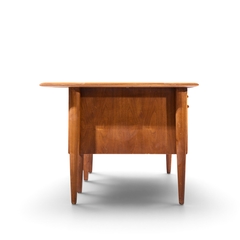  Alma Desk Company Alma Castilian Mid Century Walnut and Leather Executive Desk - 4755487