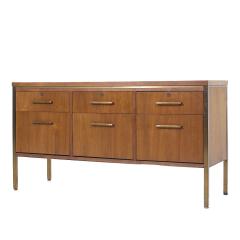  Alma Desk Company Alma Mid Century Brass and Walnut File Credenza - 3960195