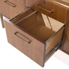  Alma Desk Company Alma Mid Century Brass and Walnut File Credenza - 3960198