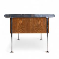  Alma Desk Company Alma Style Mid Century Leather and Chrome Executive Desk - 4304020