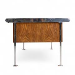  Alma Desk Company Alma Style Mid Century Leather and Chrome Executive Desk - 4304023