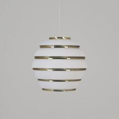  Alvar Aalto Re Edition Alvar Aalto Beehive Pendant Model A331 White Brass Artek Finland 1990s - 4789579