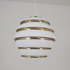  Alvar Aalto Re Edition Alvar Aalto Beehive Pendant Model A331 White Brass Artek Finland 1990s - 4789582
