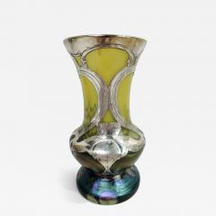  Alvin Antique Austrian Art Nouveau Vase with Alvin Silver Overlay - 4546139