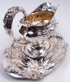  Alvin Corporation Alvin Japonesque Chrysanthemum Sterling Silver Gravy Boat on Stand - 3984507