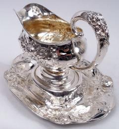  Alvin Corporation Alvin Japonesque Chrysanthemum Sterling Silver Gravy Boat on Stand - 3984508