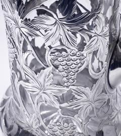  Alvin Silver Manufacturing Company Alvin Sterling Overlay Glass Jug Pitcher c 1900  - 2182957