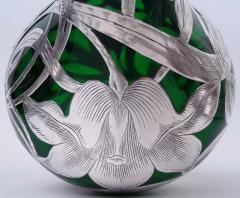  Alvin Tall Alvin Art Nouveau Green Silver Overlay 14 Inch Vase - 4537293