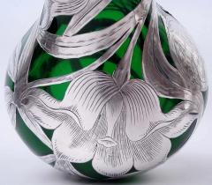  Alvin Tall Alvin Art Nouveau Green Silver Overlay 14 Inch Vase - 4537294