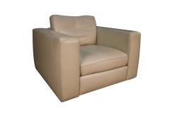 American Leather Inc Mid Century White Leather Swivel Armchair For Design Within Reach - 2993122