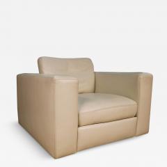  American Leather Inc Mid Century White Leather Swivel Armchair For Design Within Reach - 3017492