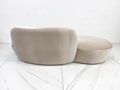  American Leather Inc Vladimir Kagan Zoe Sofa in Light Tan Velvet American Leather 2000s - 4098611