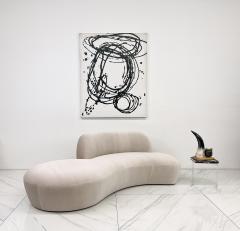  American Leather Inc Vladimir Kagan Zoe Sofa in Light Tan Velvet American Leather 2000s - 4098614