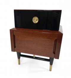  American of Martinsville American Modern Mahogany and Ebonized Bedside Tables American of Martinsville - 4161678
