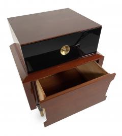 American of Martinsville American Modern Mahogany and Ebonized Bedside Tables American of Martinsville - 4161681