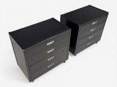  American of Martinsville American of Martinsville Campaign Dressers Ebonized Wood Chrome USA 1970s - 4503094