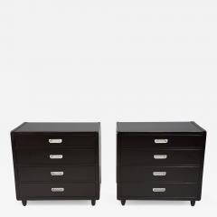  American of Martinsville American of Martinsville Campaign Dressers Ebonized Wood Chrome USA 1970s - 4504092