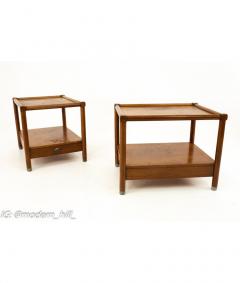  American of Martinsville American of Martinsville Mid Century Single Drawer Side Table Metal Accents Pair - 1822398