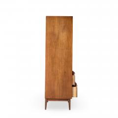  American of Martinsville American of Martinsville Mid Century Walnut and Cane Armoire Dresser - 4486055