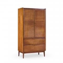 American of Martinsville American of Martinsville Mid Century Walnut and Cane Armoire Dresser - 4490921