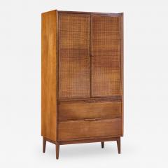  American of Martinsville American of Martinsville Mid Century Walnut and Cane Armoire Dresser - 4490922
