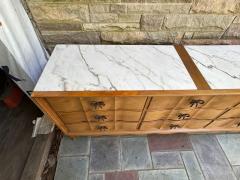  American of Martinsville Lovely Marble Top American of Martinsville Bowtie Pull Credenza Regency Modern - 4159862