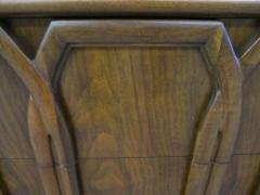  American of Martinsville Lovely Pair Lattice Front Walnut Night Stands Mid century Modern - 1767672