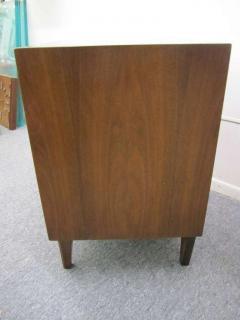  American of Martinsville Lovely Pair Lattice Front Walnut Night Stands Mid century Modern - 1767674