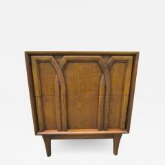  American of Martinsville Lovely Pair Lattice Front Walnut Night Stands Mid century Modern - 1768731