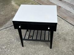  American of Martinsville MID CENTURY MODERNIST BLACK AND WHITE NIGHTSTAND - 3339318