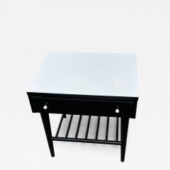  American of Martinsville MID CENTURY MODERNIST BLACK AND WHITE NIGHTSTAND - 3341528