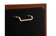  American of Martinsville Merton Gershun Walnut Dresser with Lacquered Doors Brass Accents - 2283490